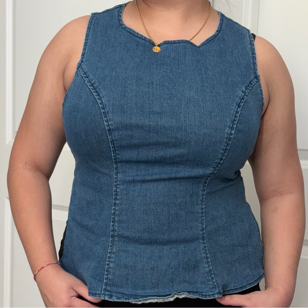 SHEIN Blue Denim Tank Top